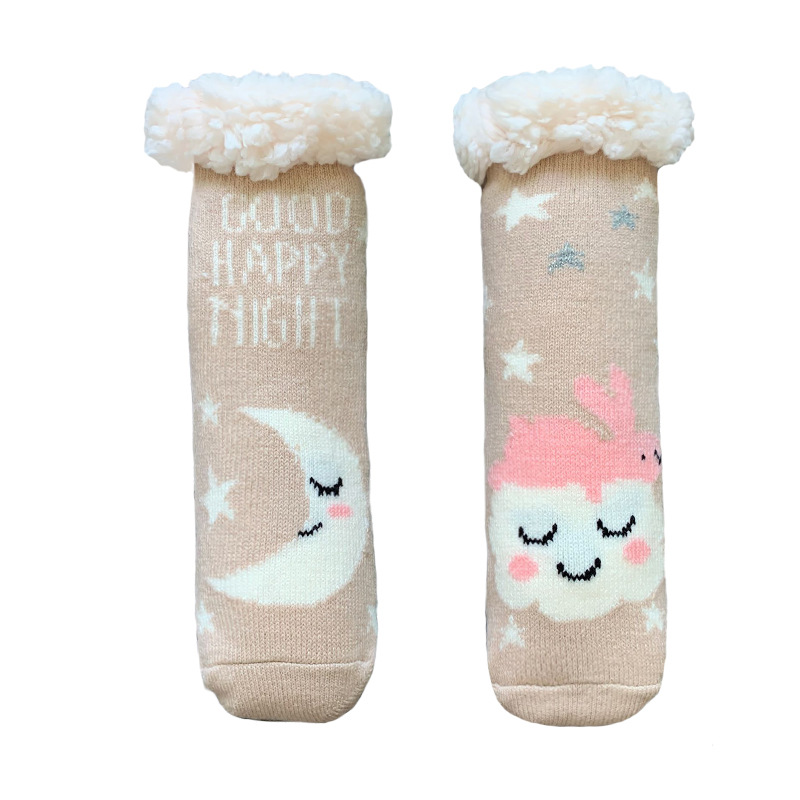 Slipper Socks Baby Warm Autumn Winter Plus Thick Velvet Toddler Socks Floor Socks Non-slip Bottom Children